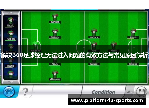 解决360足球经理无法进入问题的有效方法与常见原因解析